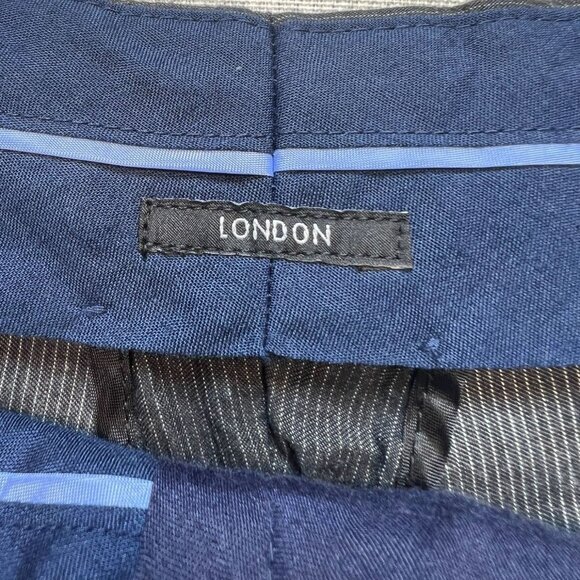 INC International Concepts Mens London Dress Pants Size 38x32 Black Pinstripe - Picture 3 of 10